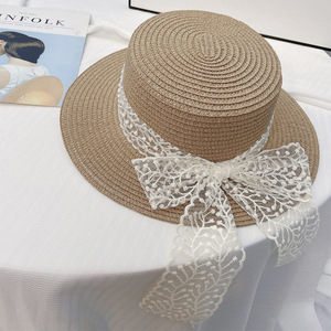 Chapeau haut de forme en fourrure style bohème chic avec large bord, fleur et nœud papillon pour l'été, la plage, le jardin, les pique-niques et les activités de plein air - Product Image 1