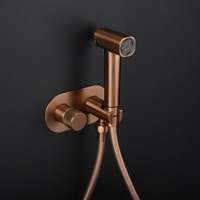 Pistolet de lavage WC mural dissimulé, douchette haute pression en plastique bronze antique pour salle de bain
