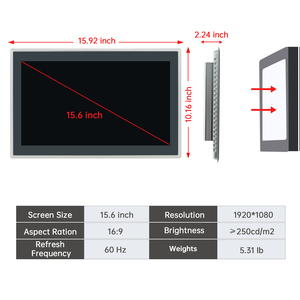 Écran tactile capacitif 10 points de 15,6 pouces, boîtier en alliage d'aluminium de qualité industrielle, affichage pour MES - Product Image 5