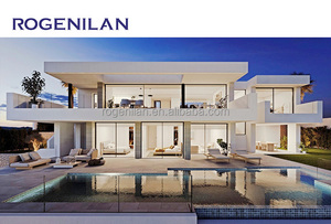 ROGENILAN, diseño moderno, puertas y <span class=keywords><strong>ventanas</strong></span> estrechas personalizadas, marco de doble vidrio, rotura térmica, inclinación y giro de aluminio negro - Product Image 6