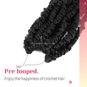 Passion uncinetto Pre-contorto estensione capelli corti intrecciati per capelli per intrecciare facilmente stili passionali - Product Image 5