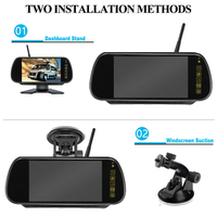 Moniteur de rétroviseur de voiture numérique sans fil 7 pouces DVR Enregistrement en boucle Caméra de recul pour Mercedes Benz Sprinter & VW Crafter
