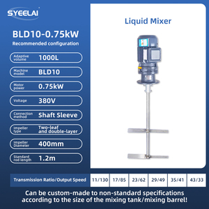 Mezclador Químico Vertical Eléctrico BLD 380V 0.75kw, Mezclador Industrial de Líquidos para Tratamiento de Aguas - Product Image 2