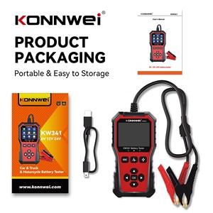 เครื่องทดสอบแบตเตอรี่มอเตอร์ไซค์ รถยนต์ รถบรรทุก KONNWEI KW341 แบบพกพา 6V 12V 24V พร้อมฟังก์ชั่นตรวจสอบความต้านทานภายในและตรวจสอบด้วยคิวอาร์โค้ด - Product Image 6