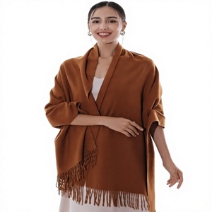 Elegant Women's Cashmere Winter Shoulder Drape Wrap <b>Long</b> <b>Scarf</b> with Fringe Trim Windproof for Dress Party Travel and Daily Style - Product Image 2