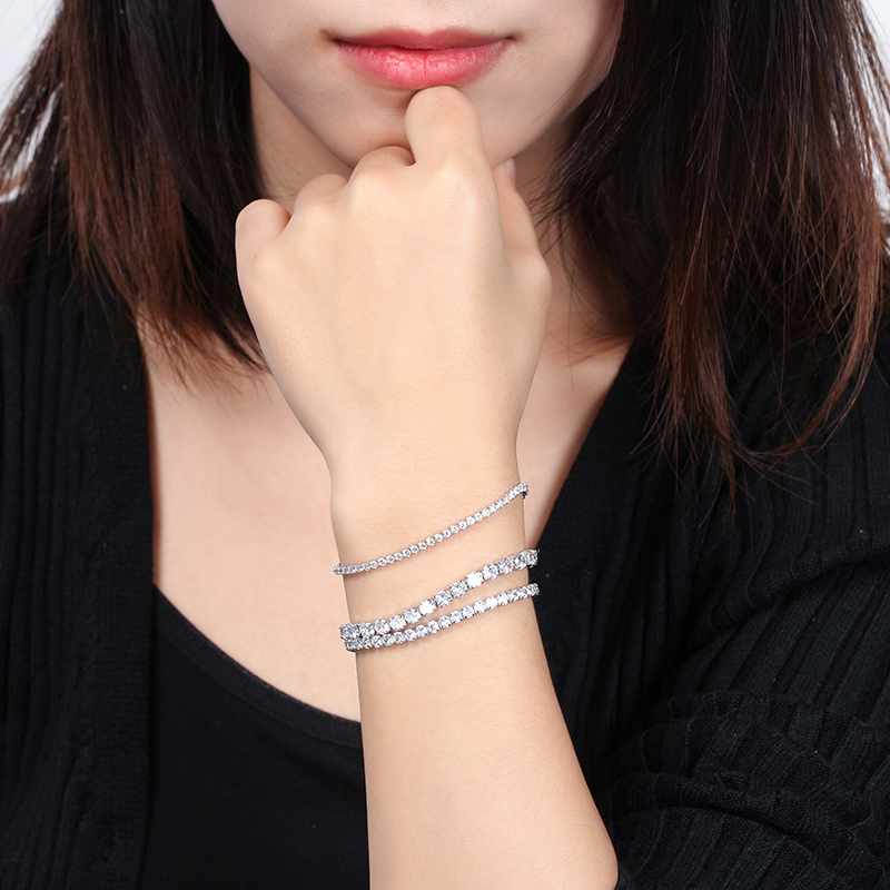 ★TATIANA★ (Silver 925) Knotted Ball Chain Bracelet BR1793 RINNTIN SB94 Hiphop Jewelry 925 Sterling Silver 3mm Cubic
