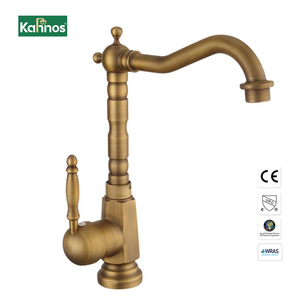 Single Lever Water Mixer Tap <b>Brushed</b> Gold Surface Durable Sanitary Faucet Bathroom Kitchen Household Daily Water Supply Ceramic - Product Image 1