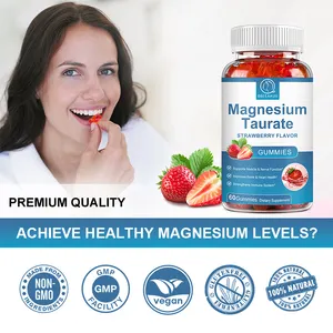 Mendukung kesehatan kardiovaskular Magnesium taurine Gummies 60 buah OEM ODM suplemen makanan label pribadi
