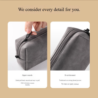 Sac de rangement décontracté en PU avec fermeture éclair pour adaptateur secteur, clé USB, souris d'ordinateur et accessoires de batterie externe - Petit sac