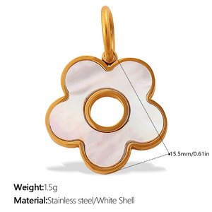 Pulsera de Acero Inoxidable 316L con Baño de Oro PVD de 14k/18k, Personalizable, con Dijes de Flores y Pedrería para Pulseras y Collares - Product Image 6