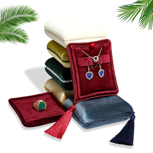 Custom Velvet Set Box Jewelry Box Necklace <b>Ring</b> <b>Couple</b> <b>Ring</b> Luxury Tassel Jewelry Packaging Earring Necklace Box - Product Image 3