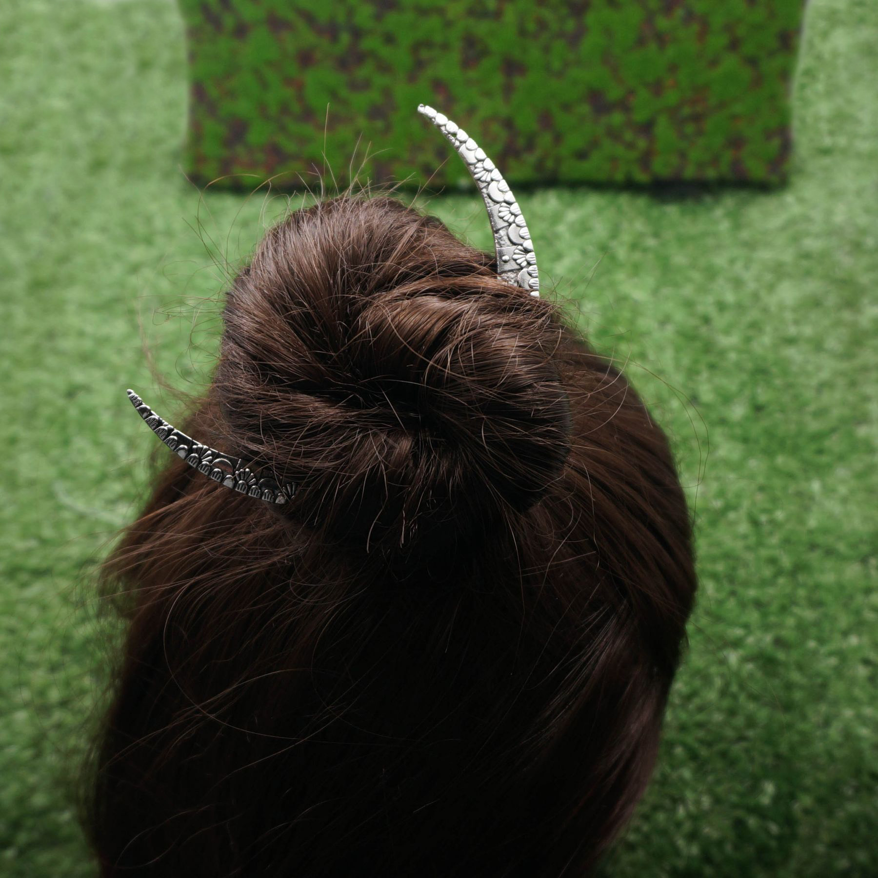 Vintage Gothic Moon Rune Hair Forks for Women - Unique Design Hairpin