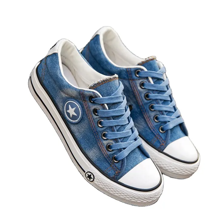 2023 girls' denim light navy blue sneaker canvas shoes