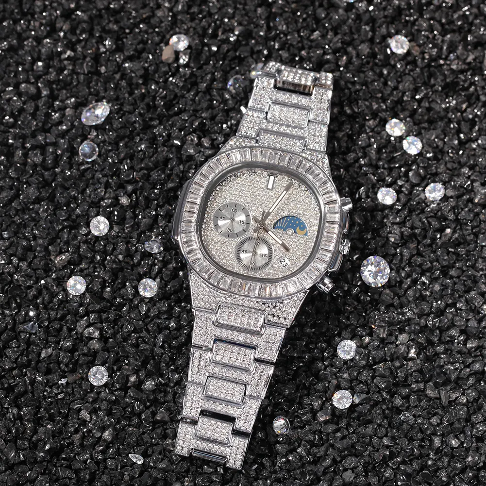 Crystal Diamond Watch Simple Design Hip Hop Watch