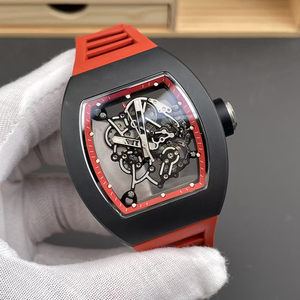 Reloj de Lujo para Hombre, Diseño Esqueletizado, Carcasa Negra, Correa Roja, Mecánico Automático, Resistente al Agua, Luminoso, Deportivo, Tendencia de Moda 2026 - Product Image 2