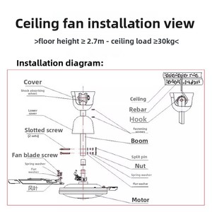 Ventilateur de plafond en fer de 48 pouces, vente en gros d'usine, grand ventilateur métallique pour la maison, le salon, la salle à manger, le dortoir et les espaces commerciaux - Product Image 6