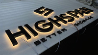 Enseignes lumineuses LED 3D personnalisées avec lettres rétroéclairées, logo Halo Lit, lettres en acier inoxydable, signalétique publicitaire pour les devantures de magasins