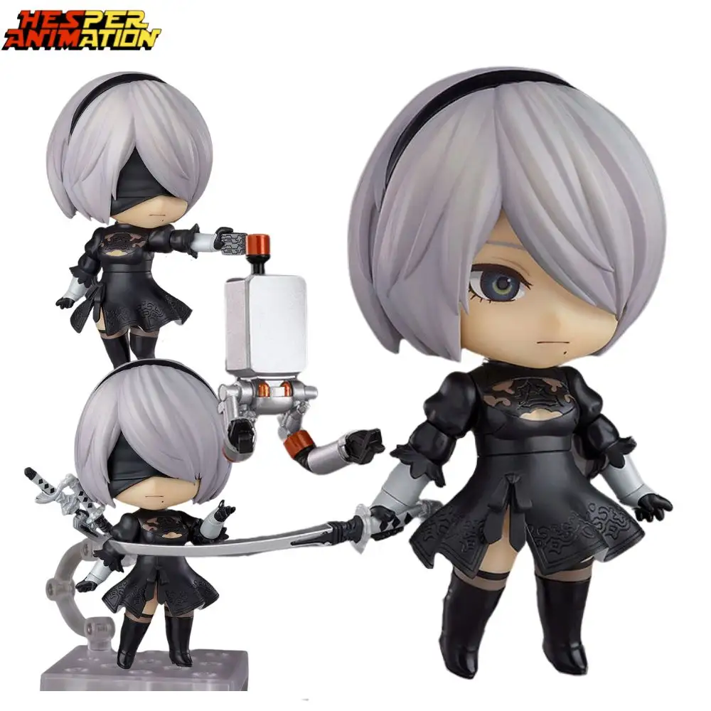 NieR Automata 2B YoRHa Type B Action Figure Q Version Cute Style PVC Character Collection Model Toy Nier Anime Action Figure