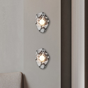 Lámpara de pared de mármol natural, bombilla Led E27, base de cristal, estilo nórdico, para pasillo, dormitorio, iluminación de fondo - Product Image 3