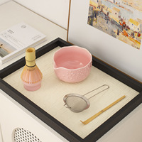 Ensemble de matcha rose ultime GREAT, 7 pièces, bol en céramique et fouet en bambou |   Cadeau de thé classique écologique pour les amateurs de matcha