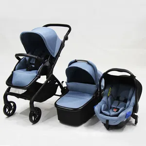 3 in 1 Travel System with Carseat Lightweight Foldable Aluminum Frame Multifunctional Baby Stroller