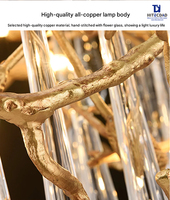 Lustres en cuivre cristal de haute qualité éclairage hôtel Villa salon chambre Support personnalisé LED luxe lampes suspendues