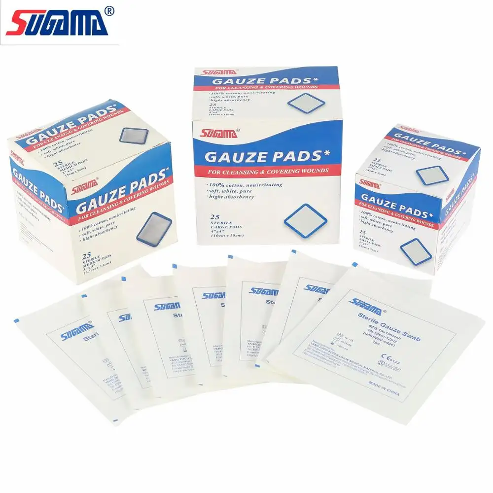 Absorbent sterile plain cotton gauze swab compress manufacturer