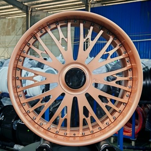 Llantas Forjadas LZT-252 en Oro Rosa con Tapas Flotantes Personalizadas de 20, 22, 24 y 26 Pulgadas, Diseño Cóncavo Profundo para Chevrolet, BMW, Cadillac, Cortez - Product Image 1