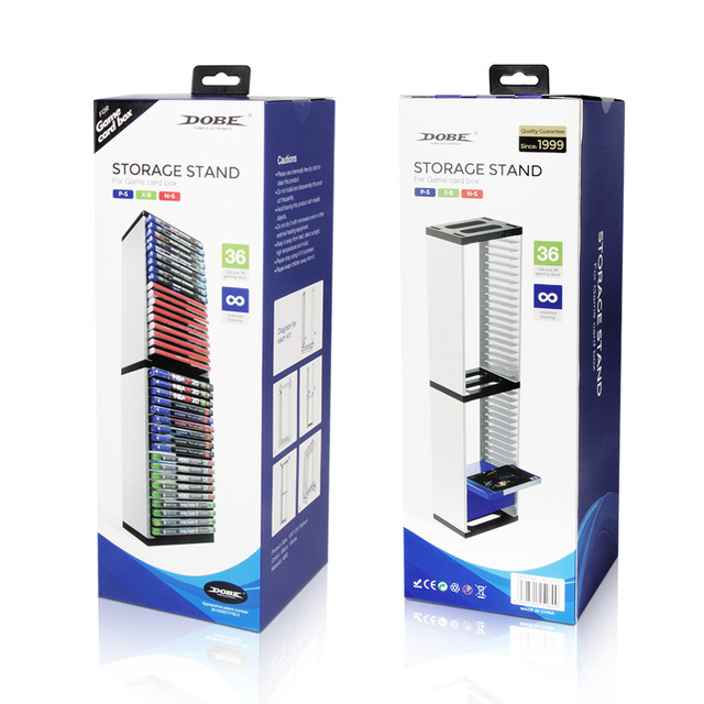 Wholesale Discs Game Card Box Holder Storage Stand Game Tower (36 CDS, White) for PS5 PS4 Nintendo Switch X-box Series TP5-0519
