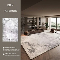 Tapis de luxe modernes en polyester doux, fabriqués à la machine, pour la décoration intérieure, tapis de sol pour salon, lavables