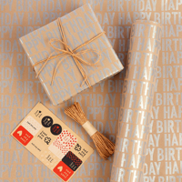 Papier cadeau kraft personnalisé 80 g/m², rouleau de 43 x 2500 cm, papier d'emballage imprimé pour anniversaire