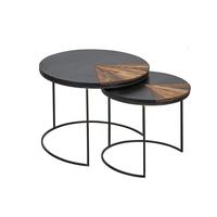 Ensemble de table basse en bois rustique moderne en bois massif nouveau design avec dessus en verre pour salon meubles de maison