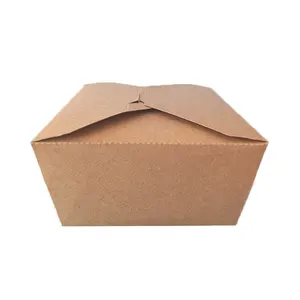 Boîte de nourriture jetable en papier Kraft de qualité alimentaire pour Restaurant, à emporter, poulet frit, Snack