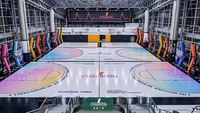Revêtement de sol sportif en bois d'érable d'ingénierie Tempo Solution de qualité tournoi haute densité pour terrain de sport intérieur de basket-ball Badminton