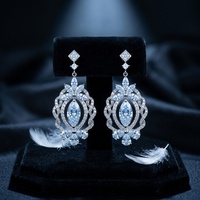 Pendientes de Lujo Marquise CZ para Novia, Estilo Lámpara Vintage, Joyería de Declaración 2026Holesale B2B, Regalo de Aniversario para Mujer