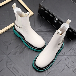 Nuovi Stivali Casual da <span class=keywords><strong>Uomo</strong></span> Autunno 2025, Stile Europeo e Americano, Suola Alta e Spessa, Aumento Interno di Altezza - Product Image 2