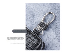 Étui à clés en cuir PU motif crocodile 2026, protège-clés de voiture zippé avec crochet métallique, housse de porte-clés unisexe mince