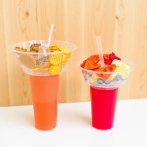 Vaso de Plástico Personalizado de PP de 500ml y 700ml para Helado, Jugo, Boba, Té de Frutas, Freyo Tower 2 en 1, para Snacks y Bebidas, con Tapa y Recipiente para Snacks - Product Image 3