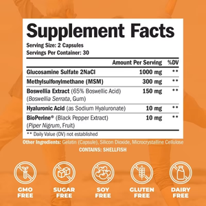 Now Supplements OEM Cápsulas de glucosamina para la salud de las articulaciones con condroitina MSM y suplemento sanitario de cúrcuma Now Suplementos - Product Image 2