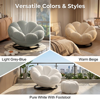 Fauteuil pivotant confortable en forme de pétale, canapé citrouille, chaise de salon individuelle pour le loisir