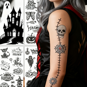 Kits d'autocollants de sublimation faciles à appliquer Topjlh, tatouages temporaires en gros pour les fêtes costumées et les célébrations de festivals pour adultes - Product Image 1