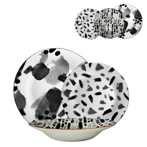Ensemble de vaisselle noire urbaine de 18 pièces - Product Image 1