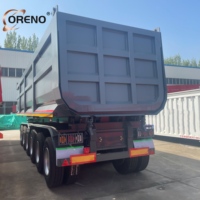 Semi-remorque benne basculante 60 tonnes 3 essieux robuste avec système de basculement hydraulique, essieux Fuwa 13 tonnes, ressorts à lames WABCO JOST, OEM