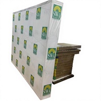 Mur d'affichage en tissu tendu droit personnalisé en aluminium, écologique et durable, pour stand d'exposition et bannière de salon professionnel