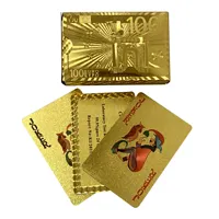 מכירה לוהטת 24k זהב לסכל אירו 100 עיצוב זהב כסף מותאם אישית משחק פוקר כרטיסים