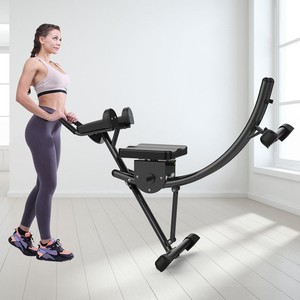 Machine à crunches abdominaux 130x67x127cm noire, équipement de fitness à domicile pour amincir le ventre et renforcer le tronc - Product Image 1