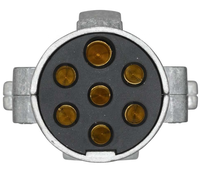 Échantillon gratuit 7 broches 24V Prise métallique de type N avec ressort Camion Remorque Femelle Prise de remorque en aluminium