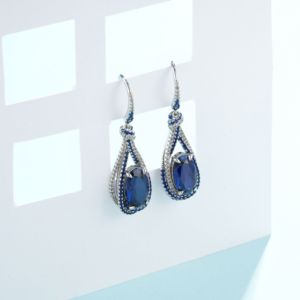 925 Silver Cultivated Paraiba Green <b>Garnet</b> <b>Earrings</b> Laboratory Cultivated Boutique Gift Elegant Fashionable Luxury H - Product Image 4