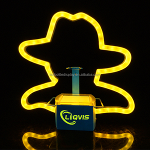 Exhibidor de Botellas LED Metálico de 750 ml para Tequila de Discoteca con Logotipo Luminoso Personalizado, Fácil de Montar para Uso en Bares - Product Image 1