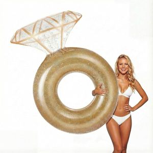 Thickened <b>Inflatable</b> Diamond Pool <b>Float</b> Ring Adult Glitter Bachelorette Wedding Bridal Shower Photo Props Swim Tube 265 lbs - Product Image 1